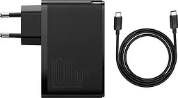 Мережевий зарядний пристрій Baseus GaN2 Pro 2C+2U 100W з Type-C to Type-C 1m black (CCGAN2P-L01)