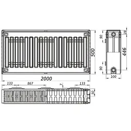 Радіатор сталевий панельний Queen Therm 22 бок 500x2000, Білий - мініатюра 5