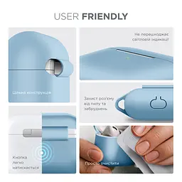Силіконовий чохол для навушників Apple AirPods Pro, Hang Case, блакитний, ультратонкий захисний кейс товщиною 2 мм, захист від подряпин, пилу та ударів, компактний, з карабіном для кріплення, ArmorStandart (ARM56063) - мініатюра 5