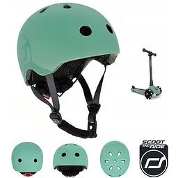 Шолом захисний дитячий Scoot and Ride з ліхтариком 51-53 см зелений (SR-190605-FOREST) - мініатюра 2