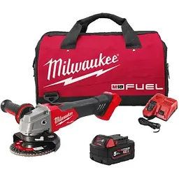 Кутова шліфувальна машина — акумуляторна безщіткова болгарка MILWAUKEE, M18 FSAG125X-501BRF, Ø125 мм