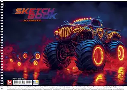 Альбом для малювання "Школярик" А4/30арк./PB-SC-030-8032/ спіраль, 120г/м2, УФ-лак (9/63) - мініатюра 3