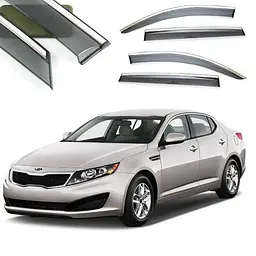 Дефлектори вікон вітровики Benke для Kia Optima TF 2010-2015 Хром Молдинг Із Нержавіючої Сталі 3D