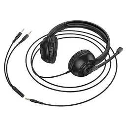 Накладні навушники Hoco W112 Pures (3.5mm/1.8m) Black - мініатюра 5
