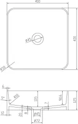 Раковина Volle Solid surface 40x40 13-40-210, Білий - мініатюра 2
