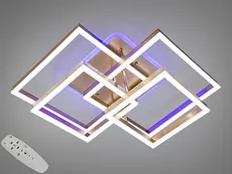 Люстра стельова LED Diasha 7002G LED 3color mmer 7002G, 145W, 3 кольори, золото, сучасний стиль, 52 см