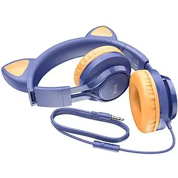 Навушники Hoco Cat ear headphones with mic W36 синьо-жовтогарячі - мініатюра 8