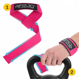 Лямки для станової тяги 4FIZJO Deadlift Straps Pink (P-5905973402293) - мініатюра 4