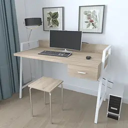 Письмовий стіл Ferrum-decor 750x1200x600 Білий метал ДСП Дуб Сонома 32 мм (FRD-103460)