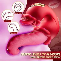 Вібратор-стимулятор язичковий телескопічний Vibratex Rose Tongue 10 режимів рожевий - мініатюра 8