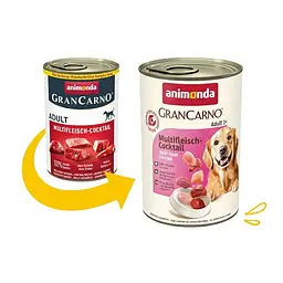 Вологий корм для собак Animonda Gran Carno Adult Multi Meat Cocktail мультим'ясний коктейль 400 г (арт.AM-82730) - мініатюра 2