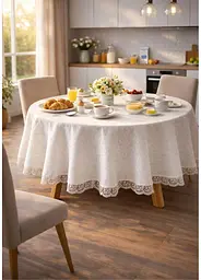Скатертина Cotton 160 см біла кругла TC303376234