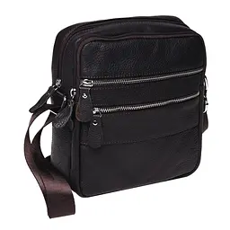 Чоловіча сумка Borsa Leather K13923 22x20x8 см Коричневий (14737)