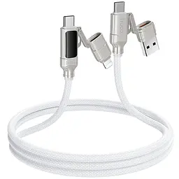 Дата кабель Hoco U152 Fortune 4in1 Type-C to Lightning/Type-C to USB 240W (1.2m) Light Gray - мініатюра 3