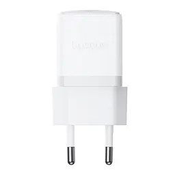 Мережевий зарядний пристрій з кабелем Baseus Palm Fast Charger 1C 20W EU Moon білий set USB-C to iP 20W 1m