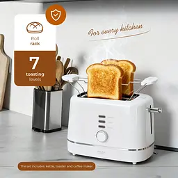 Тостер Adler AD 3224 білий 850Вт/ 2 відділення/7 режимів піджарювання/розморожування/підігрів булок - мініатюра 8