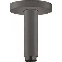 Кронштейн для верхнього душу Hansgrohe зі стелі S 100 мм Brushed Black 27393340 Шліфований чорний хром