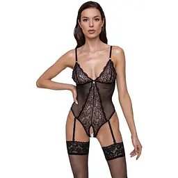 Еротичний боді Cottelli Collection Crotchless M чорний