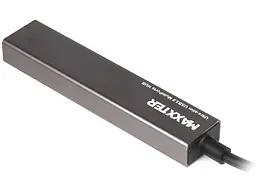 Мультипортовий адаптер Maxxter USB Type-C 4хUSB3.0 Dark Grey (HU3C-4P-02) - мініатюра 2