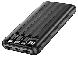 Зовнішній акумулятор Borofone bj20 10000mah УМБ на 3 вбудовані кабелі чорний - мініатюра 3