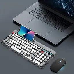 Клавіатура з мишкою бездротова + BT ZYG 806 / Комплект 2 в 1 клавіатура + мишка / Bluetooth клавіатура з підставкою для телефону - мініатюра 6