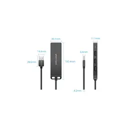 Концентратор VENTION USB 2.0 to 4xUSB 2.0 black (CHMBB) - мініатюра 2