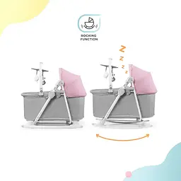 Шезлонг-гойдалка 5 в 1 Kinderkraft Nola Peony Rose рожевий (00-00304830) - мініатюра 10