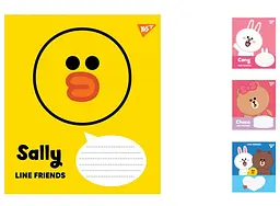 
Зошити учнівські 12 аркушів клітинка. YES Line Friends, 25 шт. в упаковці
