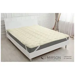 Наматрацник MirSon Eco Light №1717 Wool Air-line на резинці по кутках Pink 120x200 см (2200002889278)