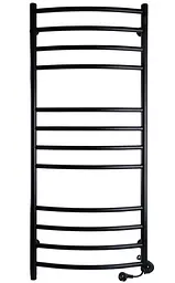 Електрична рушникосушка Unio LDE ER 1200-500-12 BLK Драбинка Дуга Еліт чорна, Чорний матовий, Праве, Механічний