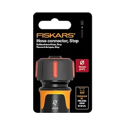 Конектор для шлангу Fiskars 19 мм 68 мм аквастоп (1027081) - мініатюра 2