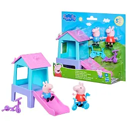 Ігровий набір Peppa Pig Веселощі у парку з фігурками Пеппи та Джорджа, гіркою і велосипедами - мініатюра 2
