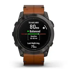 Смарт-годинник Garmin Epix Pro 2 Sapphire 51 mm Carbon G. DLC Tit. with Chestnut L. Band (010-02804-30) - мініатюра 3