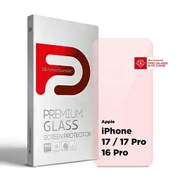 Захисне скло для Apple iPhone 16 Pro/17/17 Pro, Pro Eye Care, прозоре, загартоване 2.5D скло без рамки, глянцеве, повне проклеювання, захист зору від шкідливого випромінювання, ArmorStandart (ARM86421)