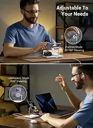 Бездротове зарядне — стенд Ugreen CD278 3-in-1 Wireless Charger (90326) - мініатюра 4