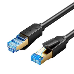 Промисловий патч-корд Ethernet Vention 0,5 м мережевий кабель RJ45 штекер на RJ45 штекер Cat6A до 10 Гбіт/с для рухомих кабельних ланцюгів водостійкий і маслостійкий SFTP з подвійним екрануванням понад 20 млн циклів у кабельному ланцюгу 500 МГц чорний (IBTBD)