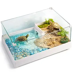 Тераріум-акваріум для черепахи Kruger Meier Turtle Shell Garden 39x27x17 см з островом і гідропонним контейнером - мініатюра 2