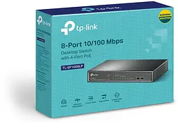 Комутатор TL-SF1008LP, 8x1FE (4xPoE), 41Вт, Некерований TP-Link teh0018153 - мініатюра 4