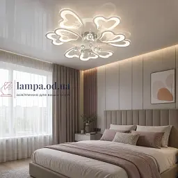 Світлодіодна стельова люстра з пультом Diasha 8154/6+3WH біла, пелюстки, 135 Вт, 82 см, до 22 м2