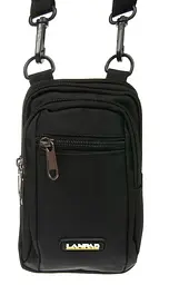 Сумка LANPAD чоловіча 11х17х6 см Чорний (LAN6195 black) - мініатюра 5