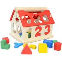 Деревяний сортер A-Toys Будиночок 14х11х11.5 см