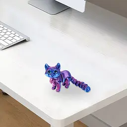 Іграшка антистрес 3D Кіт рухливий 16 см Фіолетовий (6901560890428) - мініатюра 2