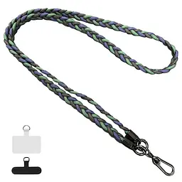 Плетений шнурок (5мм) 120см Black / Green / Blue