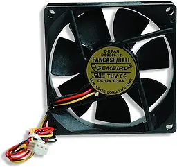 Вентилятор 80mm Gembird FANCASE/BALL 3pin - мініатюра 4