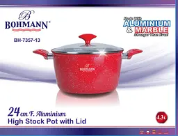 Каструля з мармуровим покриттям Bohmann BH 7357-13 4,3л Red - мініатюра 6