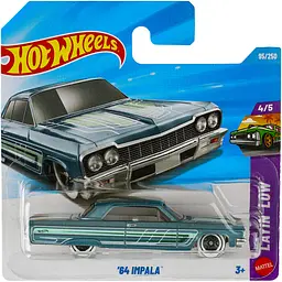 Базова машинка Hot Wheels Latin Low '64 Impala темно-бірюзова (5785) JJJ56-N521