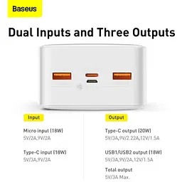 Зарядний акумулятор Baseus Bipow Digital Display 30000mAh 20W PPBD050402 (Білий) - мініатюра 10