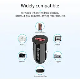 Автомобильный адаптер Essager для зарядки на 1 USB 3A - мініатюра 2