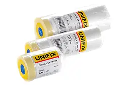 Плівка захисна з малярною стрічкою будівельна Unifix 1.4 х 20 м - мініатюра 3