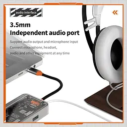 USB type C HUB 10 in 1 PD100W 4K 30 Гц RJ45 USB 3.0 10 Гб/с - мініатюра 8